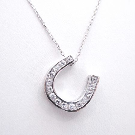 Horseshoe Pendant with Cubic Zirconias